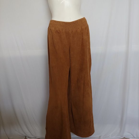 EARTHBOUND Pants - Earthbound Trading Co faux suede pants Boho Hippie Retro Comfy Wide Leg pants L